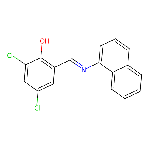 2,4-Dichloro-6-[(1-naphthylimino)methyl]phenol structure