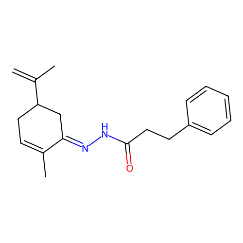 N'-(5-isopropenyl-2-methyl-2-cyclohexen-1-ylidene)-3-phenylpropanohydrazide structure