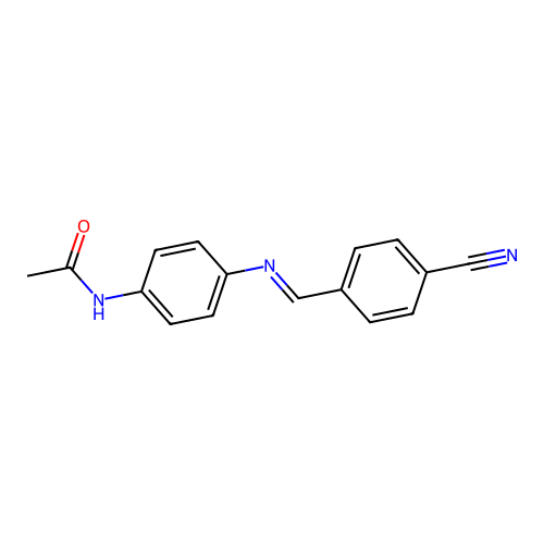 N-{4-[(4-cyanobenzylidene)amino]phenyl}acetamide structure