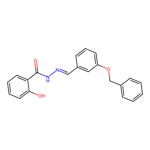 2-hydroxy-N-[(E)-(3-phenylmethoxyphenyl)methylideneamino]benzamide structure
