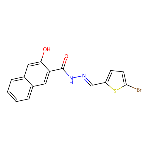 N'-[(5-bromo-2-thienyl)methylene]-3-hydroxy-2-naphthohydrazide structure