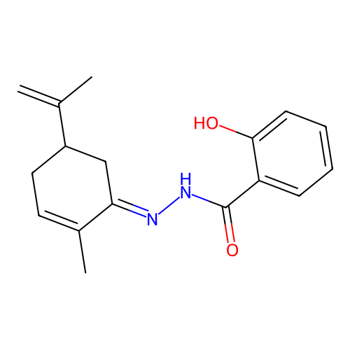 2-hydroxy-N'-(5-isopropenyl-2-methyl-2-cyclohexen-1-ylidene)benzohydrazide structure