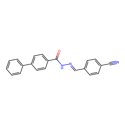 N'-(4-cyanobenzylidene)-4-biphenylcarbohydrazide structure