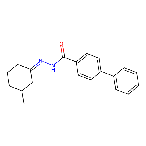 N'-[(1Z)-3-methylcyclohexylidene]biphenyl-4-carbohydrazide structure