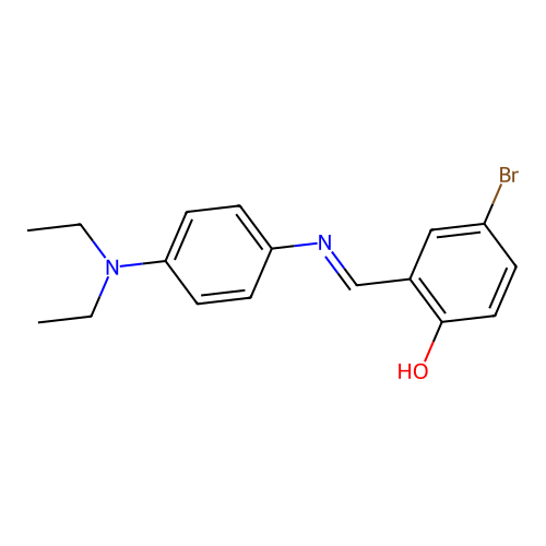 4-bromo-2-[(E)-{[4-(diethylamino)phenyl]imino}methyl]phenol structure