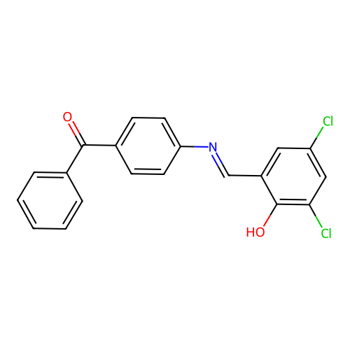 {4-[(3,5-dichloro-2-hydroxybenzylidene)amino]phenyl}(phenyl)methanone structure