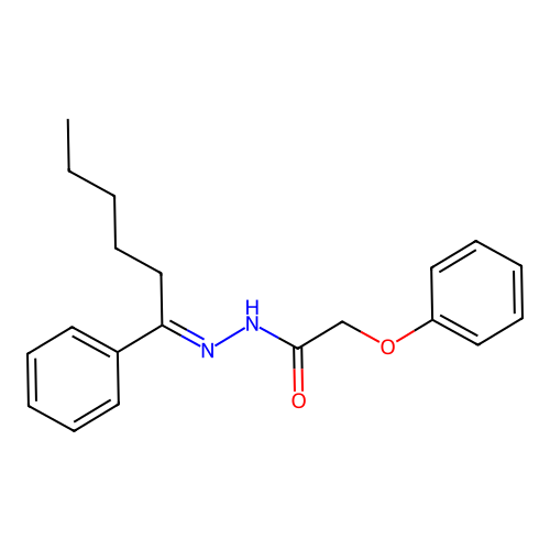 2-phenoxy-N'-(1-phenylhexylidene)acetohydrazide structure