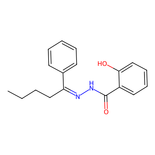 2-hydroxy-N-(1-phenylpentylideneamino)benzamide structure
