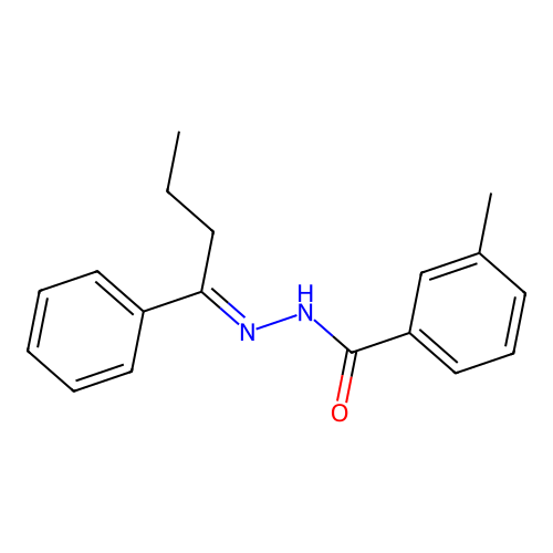 3-methyl-N'-(1-phenylbutylidene)benzohydrazide structure