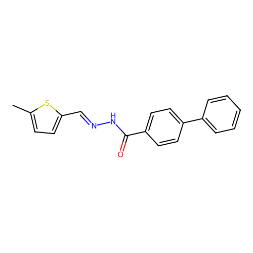 N'-[(5-methyl-2-thienyl)methylene]-4-biphenylcarbohydrazide structure