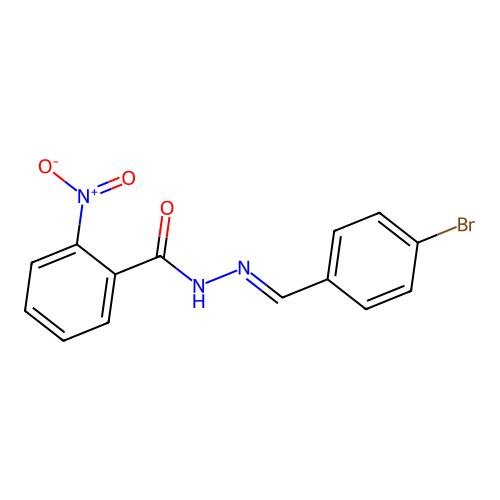 N-[(4-bromophenyl)methylideneamino]-2-nitrobenzamide structure