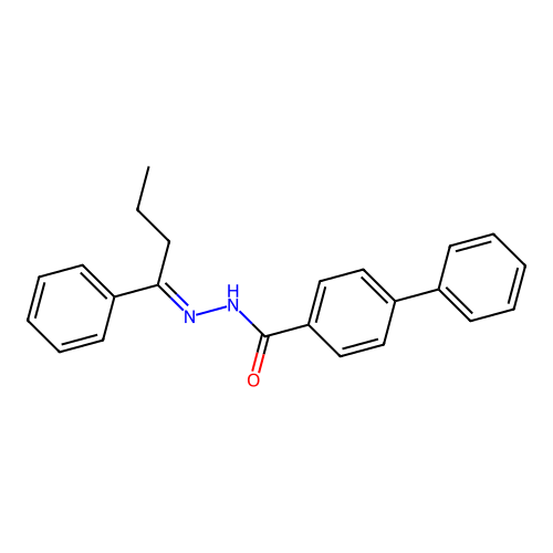 N'-(1-phenylbutylidene)-4-biphenylcarbohydrazide structure