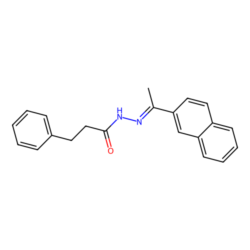 N-(1-naphthalen-2-ylethylideneamino)-3-phenylpropanamide structure