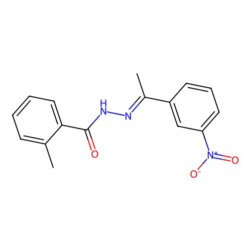 N'-(1-{3-nitrophenyl}ethylidene)-2-methylbenzohydrazide structure