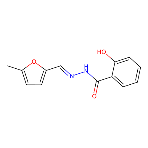2-hydroxy-N'-[(5-methyl-2-furyl)methylene]benzohydrazide structure
