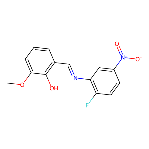 2-{[(2-Fluoro-5-nitrophenyl)imino]methyl}-6-methoxyphenol structure