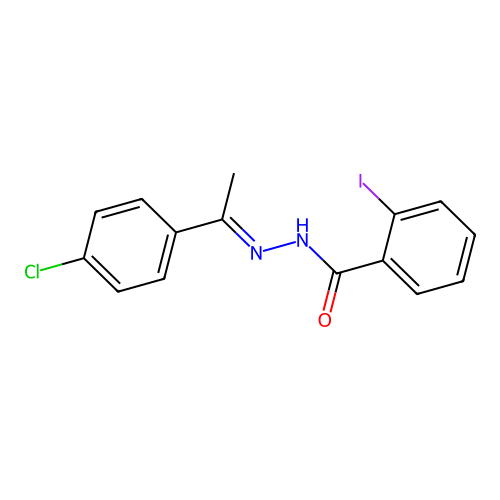 N'-[1-(4-chlorophenyl)ethylidene]-2-iodobenzohydrazide structure