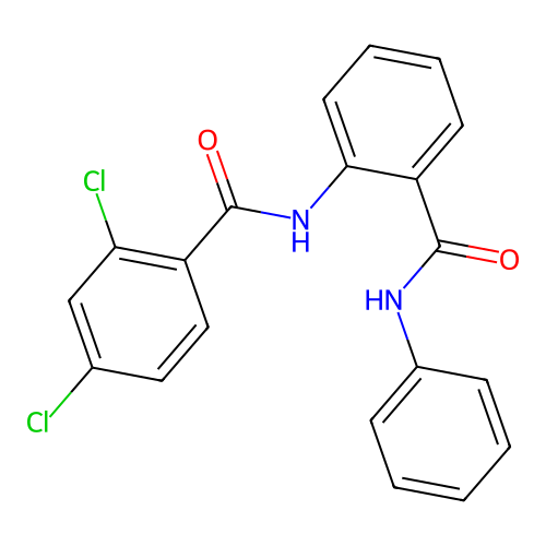 N-[2-(anilinocarbonyl)phenyl]-2,4-dichlorobenzamide structure