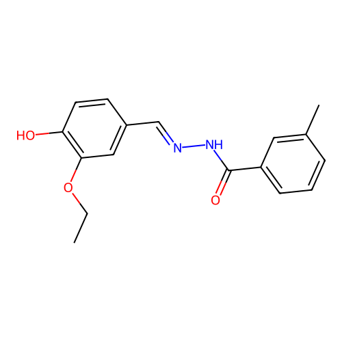 N-[(3-ethoxy-4-hydroxyphenyl)methylideneamino]-3-methylbenzamide structure