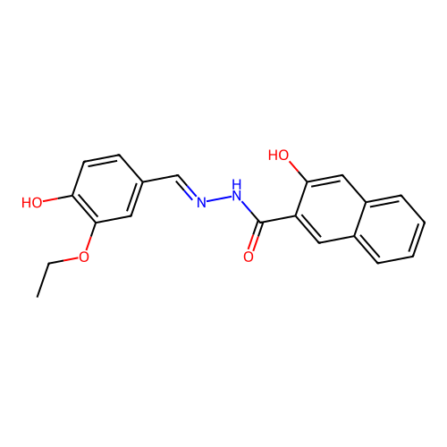 N'-(3-ethoxy-4-hydroxybenzylidene)-3-hydroxy-2-naphthohydrazide structure