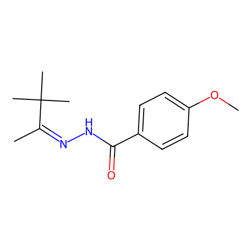 N-(3,3-dimethylbutan-2-ylideneamino)-4-methoxybenzamide structure