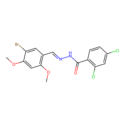 N'-(5-bromo-2,4-dimethoxybenzylidene)-2,4-dichlorobenzohydrazide structure