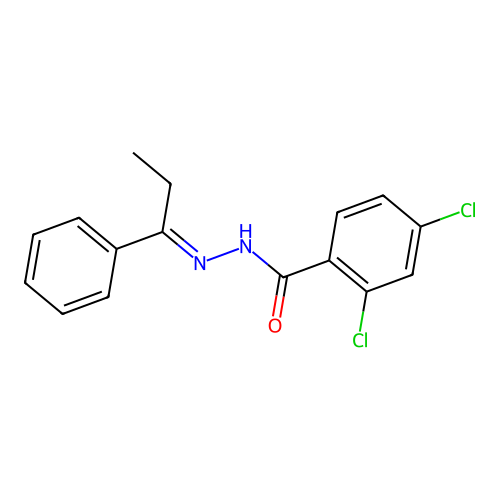 2,4-dichloro-N'-[(1E)-1-phenylpropylidene]benzohydrazide structure