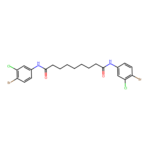 N,N'-bis(4-bromo-3-chlorophenyl)nonanediamide structure