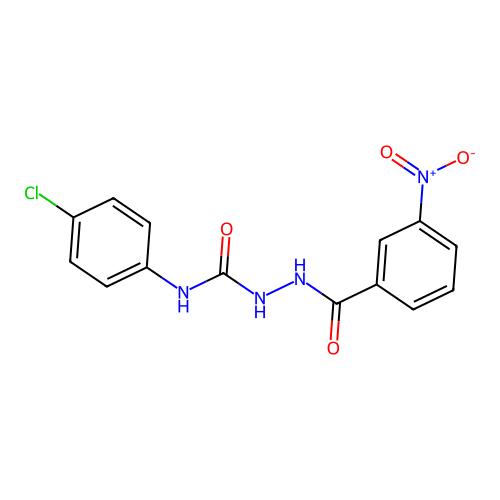 N-(4-chlorophenyl)-2-[(3-nitrophenyl)carbonyl]hydrazinecarboxamide structure