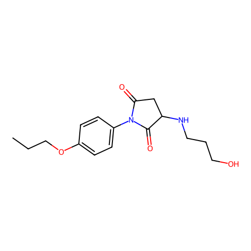 3-[(3-Hydroxypropyl)amino]-1-(4-propoxyphenyl)pyrrolidine-2,5-dione structure