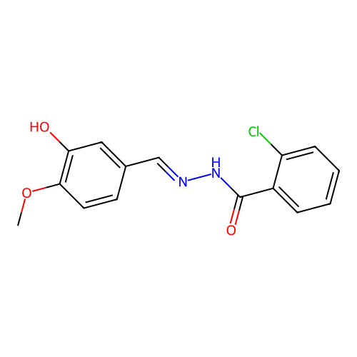 2-chloro-N'-(3-hydroxy-4-methoxybenzylidene)benzohydrazide structure