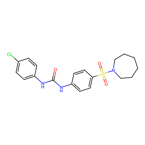 N-[4-(1-azepanylsulfonyl)phenyl]-N'-(4-chlorophenyl)urea structure