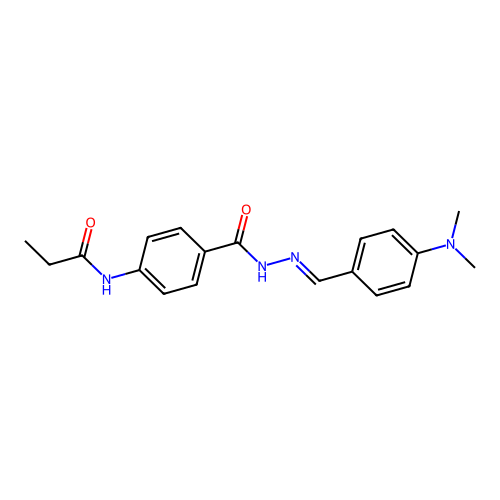 N-[4-({2-[4-(dimethylamino)benzylidene]hydrazino}carbonyl)phenyl]propanamide structure