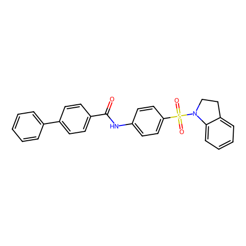 N-[4-(2,3-Dihydro-1H-indole-1-sulfonyl)phenyl][1,1'-biphenyl]-4-carboxamide structure