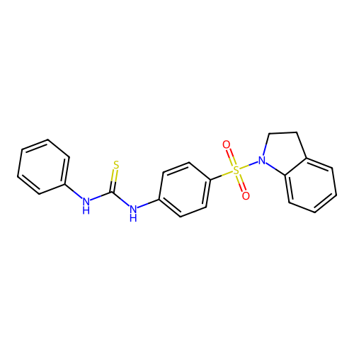 N-[4-(2,3-dihydro-1H-indol-1-ylsulfonyl)phenyl]-N'-phenylthiourea structure
