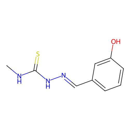 2-(3-hydroxybenzylidene)-N-methylhydrazinecarbothioamide structure