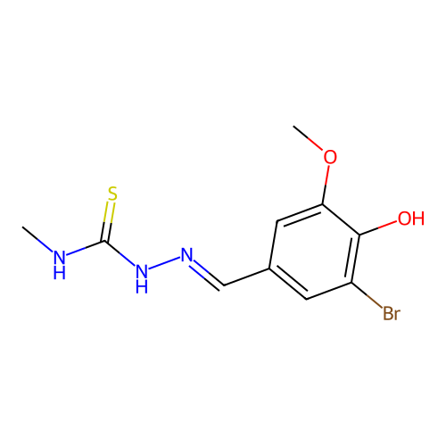 1-{[(3-Bromo-4-hydroxy-5-methoxyphenyl)methylidene]amino}-3-methylthiourea structure