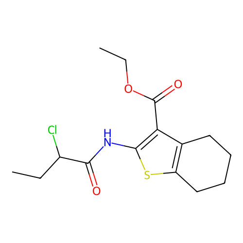 ethyl 2-(2-chlorobutanamido)-4,5,6,7-tetrahydrobenzo[b]thiophene-3-carboxylate structure