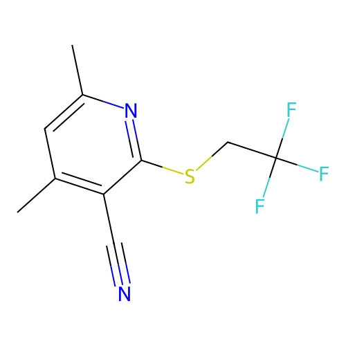 4,6-Dimethyl-2-[(2,2,2-trifluoroethyl)sulfanyl]pyridine-3-carbonitrile structure