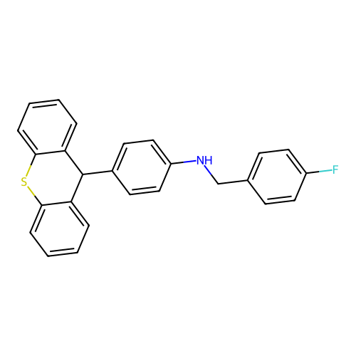 N-(4-fluorobenzyl)-4-(9H-thioxanthen-9-yl)aniline structure