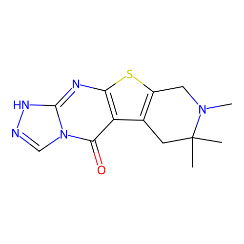 7,7,8-trimethyl-6,7,8,9-tetrahydropyrido[4',3':4,5]thieno[2,3-d][1,2,4]triazolo[4,3-a]pyrimidin-5(1H)-one structure