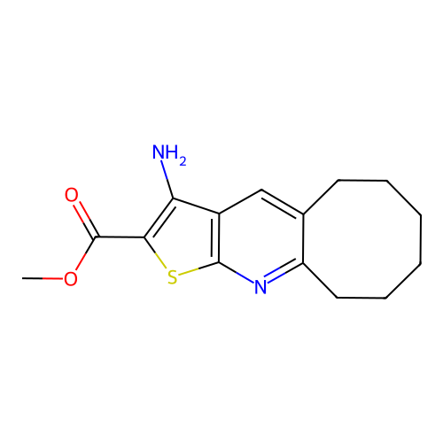 methyl 3-amino-5,6,7,8,9,10-hexahydrocycloocta[b]thieno[3,2-e]pyridine-2-carboxylate structure