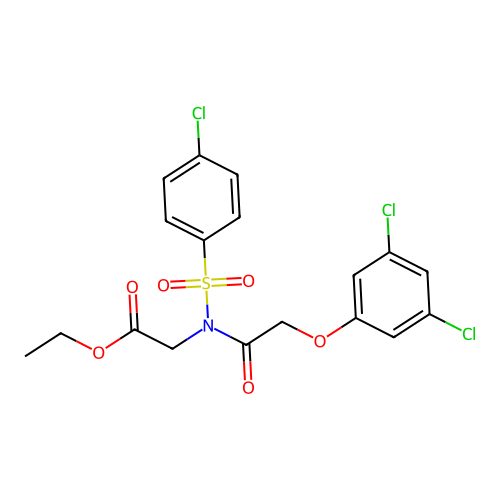 ethyl N-[(4-chlorophenyl)sulfonyl]-N-[(3,5-dichlorophenoxy)acetyl]glycinate structure
