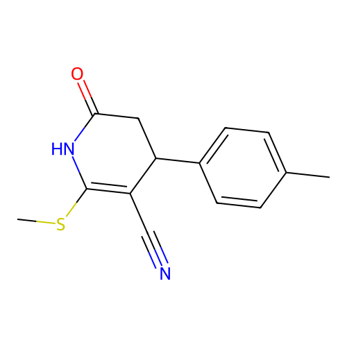 2-(Methylthio)-6-oxo-4-(p-tolyl)-1,4,5,6-tetrahydropyridine-3-carbonitrile structure