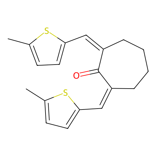 (2Z,7Z)-2,7-bis[(5-methylthiophen-2-yl)methylidene]cycloheptanone structure