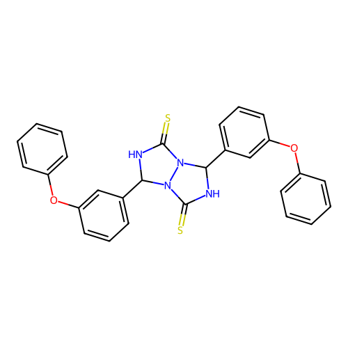 1,5-bis(3-phenoxyphenyl)-1H,5H-[1,2,4]triazolo[1,2-a][1,2,4]triazole-3,7-dithiol structure