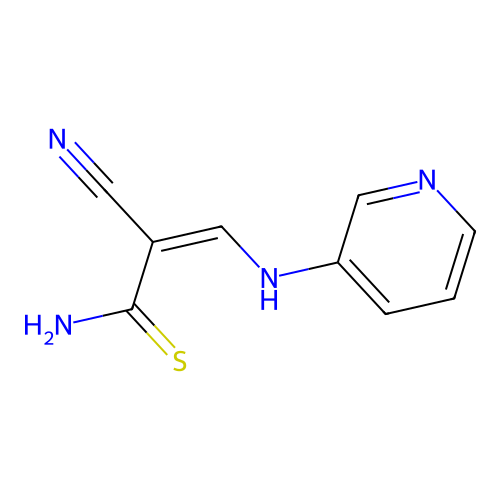 (Z)-2-cyano-3-(pyridin-3-ylamino)prop-2-enethioamide structure