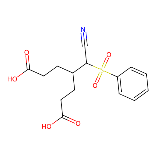 4-(Cyano(phenylsulfonyl)methyl)heptanedioic acid structure