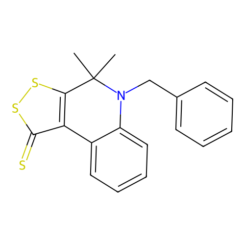 5-benzyl-4,4-dimethyl-4,5-dihydro-1H-[1,2]dithiolo[3,4-c]quinoline-1-thione structure