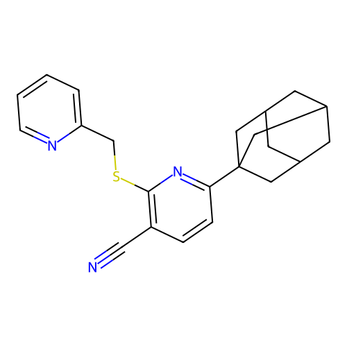 6-(1-Adamantyl)-2-[(2-pyridinylmethyl)sulfanyl]nicotinonitrile structure